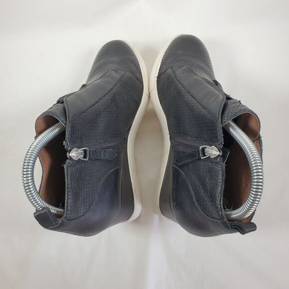 Linea Paolo Felicia Platform Wedge Sneaker Bootie Wmn 7.5 M Black Leather Zipper - Picture 4 of 8